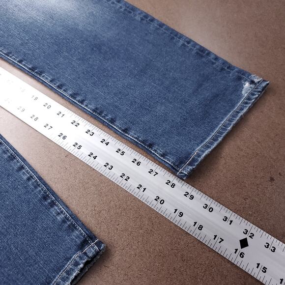 NWT AG Rian High Rise Straight Jean Womens 29 Blue Med Wash Distressed Designer - Picture 7 of 12